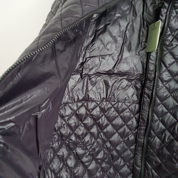 SAM EDELMAN Quilted Hi-lo Hem Coat Jacket Black Women Size M & L - Picture 5 of 12